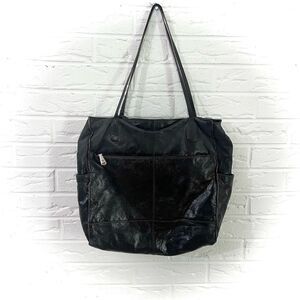 HOBO Black Leather Tote Bag
